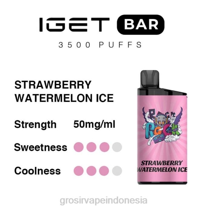 vape Indonesia bandung | 0LVV89 es semangka stroberi IGET BAR 3500 5% nikotin