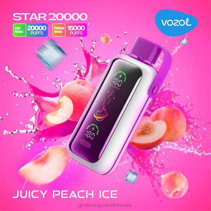 VOZOL STAR 20.000 es buah persik yang berair 32NB10 Vape Indonesia Online