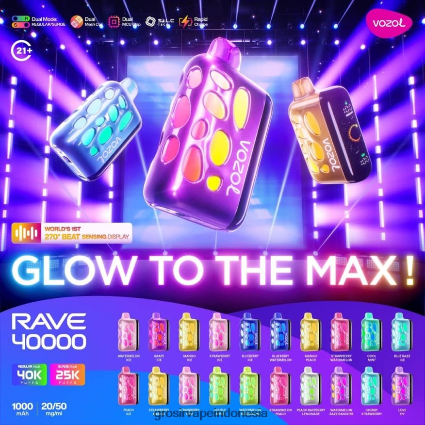 Vozol Rave 40000 L46BZ01 Grosir Vape Indonesia